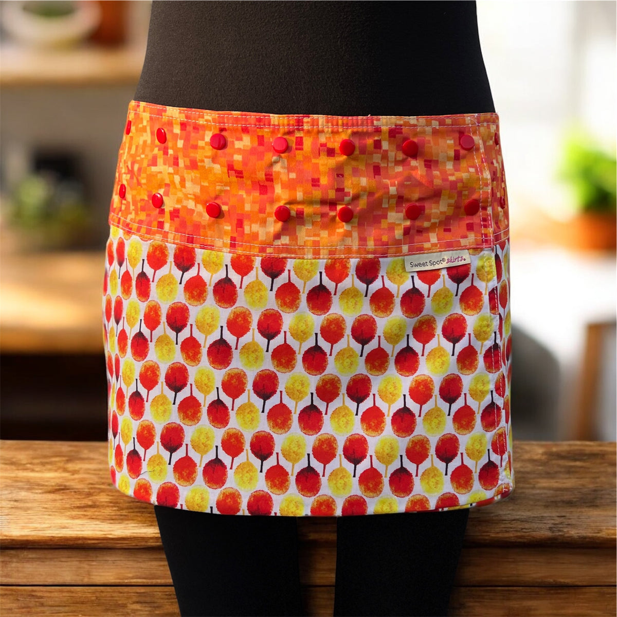 Orange Pickleball Paddle Athletic Skirt